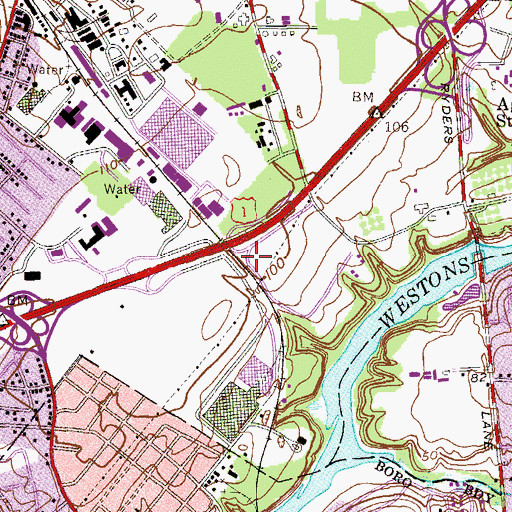 Topographic Map of WRSU-FM (New Brunswick), NJ