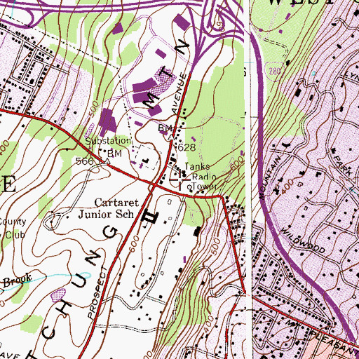 Topographic Map of WFME-FM (Newark), NJ