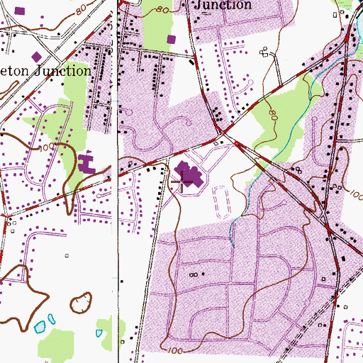 Topographic Map of WWPH-FM (Princeton Junction), NJ