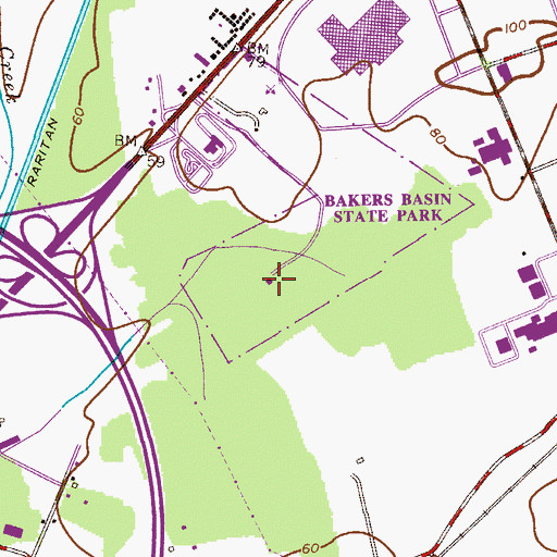 Topographic Map of WKXW-FM (Trenton), NJ