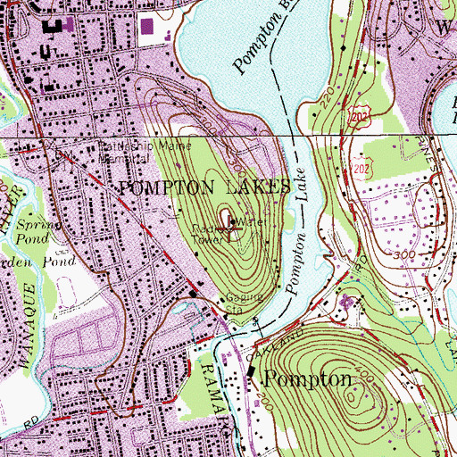 Topographic Map of WPSC-FM (Wayne), NJ