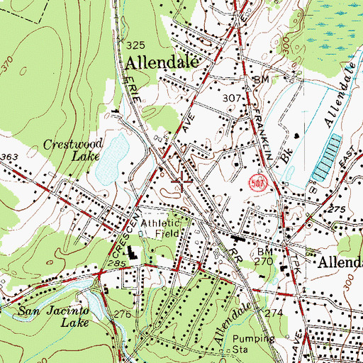 Topographic Map of Borough of Allendale, NJ