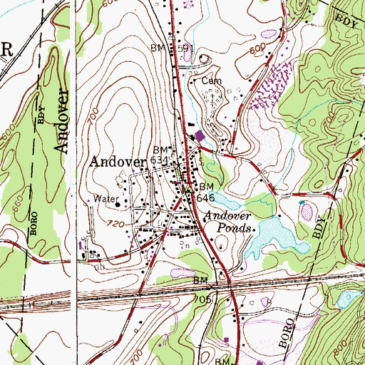 Topographic Map of Borough of Andover, NJ