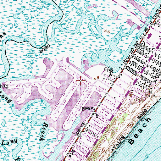 Topographic Map of Borough of Avalon, NJ