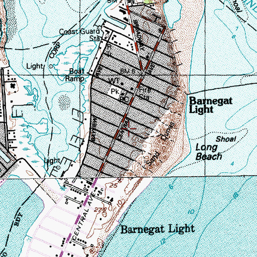 Topographic Map of Borough of Barnegat Light, NJ