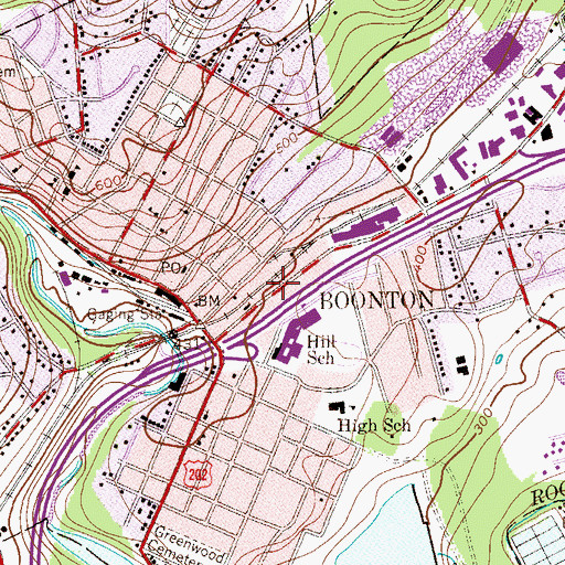Topographic Map of Town of Boonton, NJ