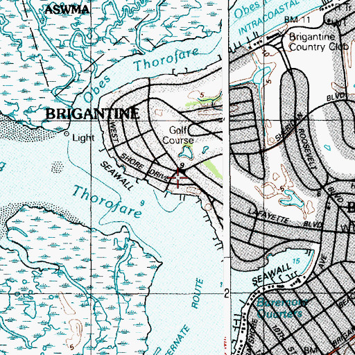 Topographic Map of City of Brigantine, NJ