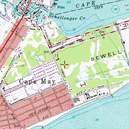 Topographic Map of City of Cape May, NJ