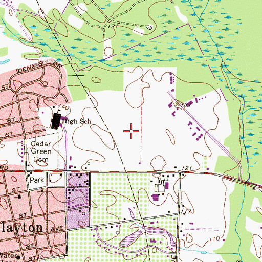 Topographic Map of Borough of Clayton, NJ