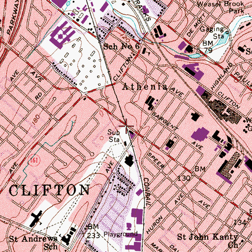 Topographic Map of City of Clifton, NJ