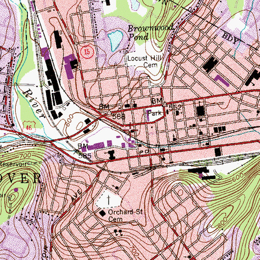 Topographic Map of Town of Dover, NJ