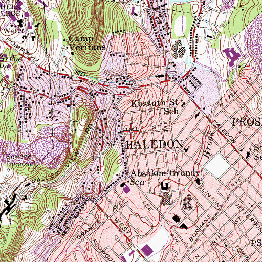 Topographic Map of Borough of Haledon, NJ