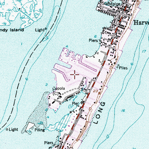 Topographic Map of Borough of Harvey Cedars, NJ