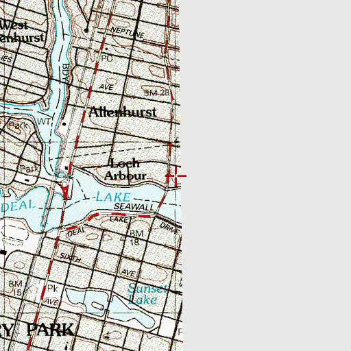 Topographic Map of Village of Loch Arbour, NJ