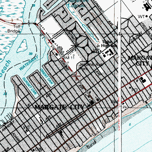 Topographic Map of City of Margate City, NJ
