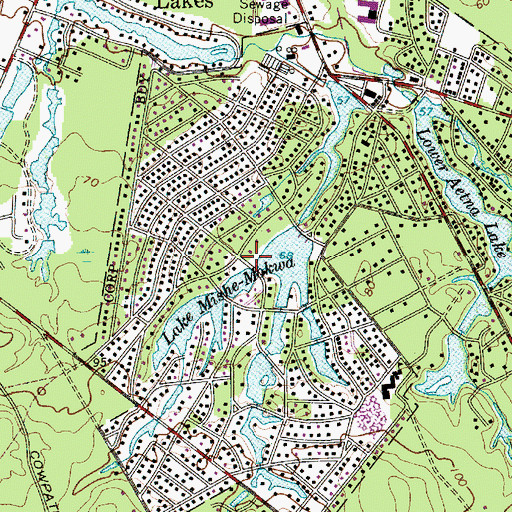 Topographic Map of Borough of Medford Lakes, NJ