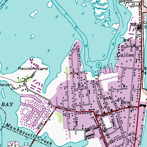 Topographic Map of Borough of Monmouth Beach, NJ