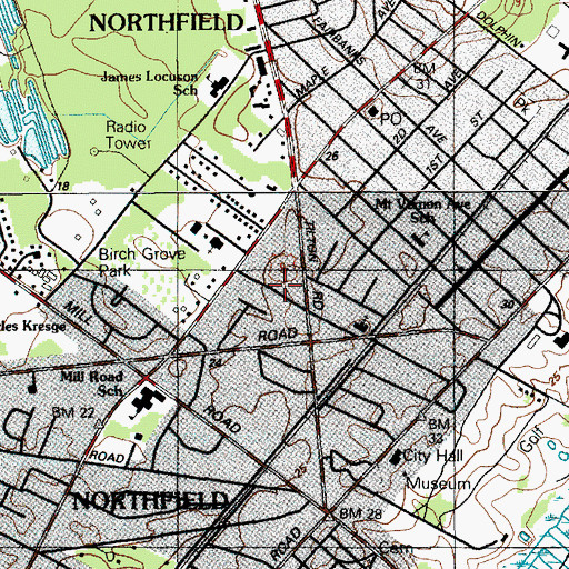 Topographic Map of City of Northfield, NJ