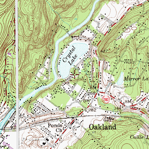 Topographic Map of Borough of Oakland, NJ