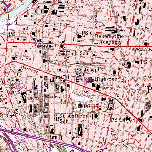 Topographic Map of City of Paterson, NJ