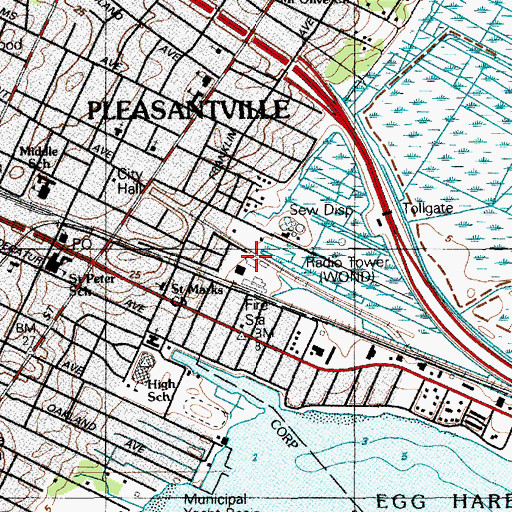 Topographic Map of City of Pleasantville, NJ