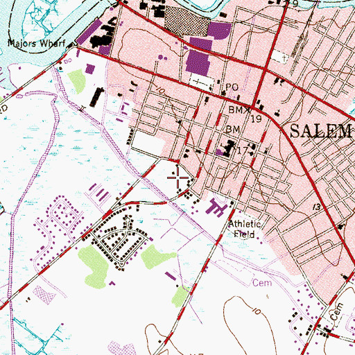 Topographic Map of City of Salem, NJ