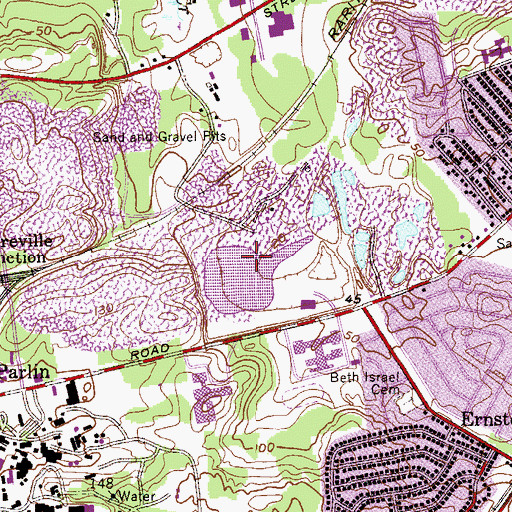 Topographic Map of Borough of Sayreville, NJ