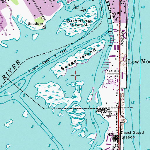 Topographic Map of Borough of Sea Bright, NJ