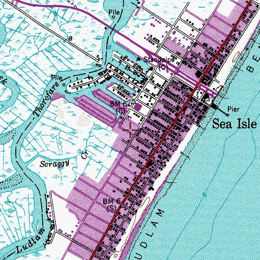 Topographic Map of City of Sea Isle City, NJ