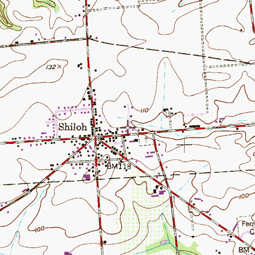 Topographic Map of Borough of Shiloh, NJ
