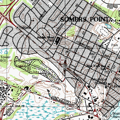 Topographic Map of City of Somers Point, NJ