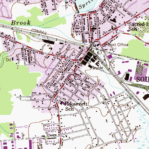 Topographic Map of Borough of South Plainfield, NJ