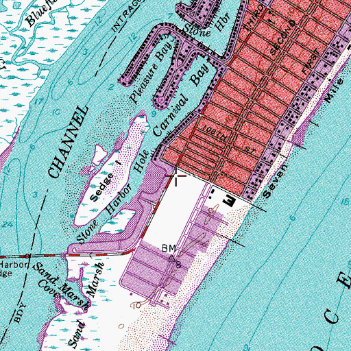 Topographic Map of Borough of Stone Harbor, NJ