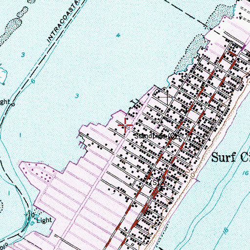 Topographic Map of Borough of Surf City, NJ