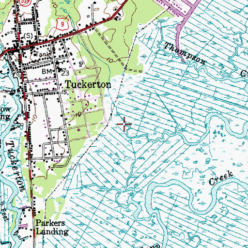 Topographic Map of Borough of Tuckerton, NJ