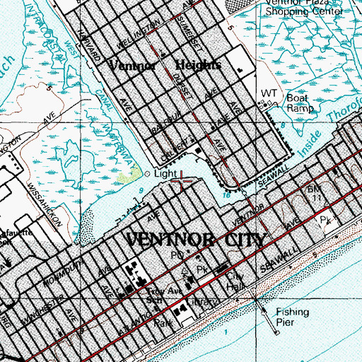 Topographic Map of City of Ventnor City, NJ