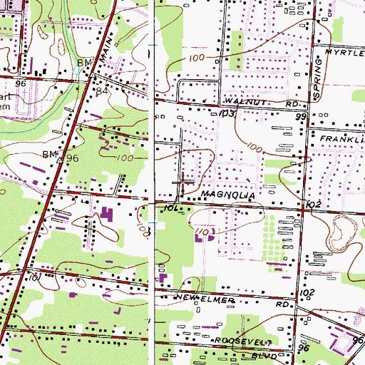 Topographic Map of City of Vineland, NJ