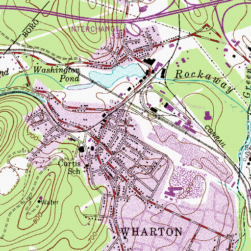Topographic Map of Borough of Wharton, NJ