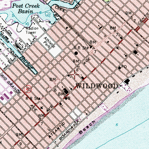 Topographic Map of City of Wildwood, NJ