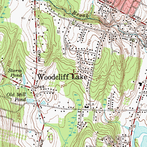 Topographic Map of Borough of Woodcliff Lake, NJ