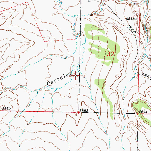 Topographic Map of Arroyo Corrales, NM