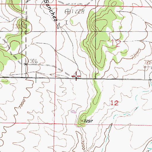 Topographic Map of Caada Sanchez, NM