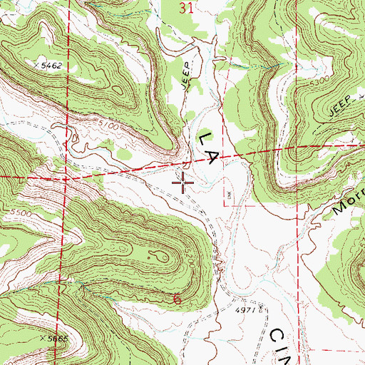 Topographic Map of Caon Bestias, NM