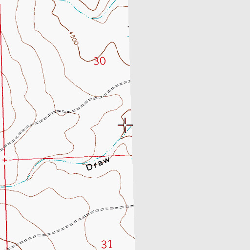 Topographic Map of Flying W Draw, NM