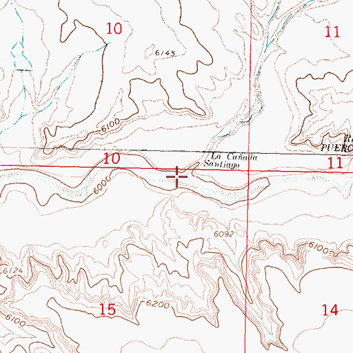 Topographic Map of La Caada Santiago, NM