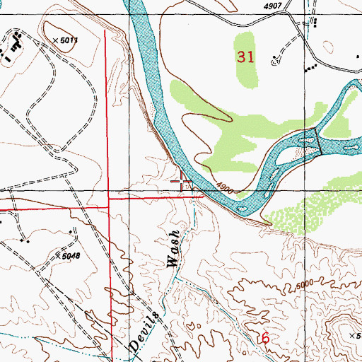 Topographic Map of Many Devils Wash, NM