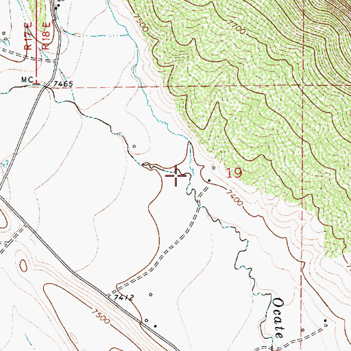 Topographic Map of Manueles Creek, NM
