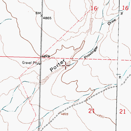 Topographic Map of Provinger Canyon, NM