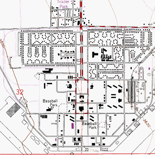 Topographic Map of Roswell Industrial Air Center, NM