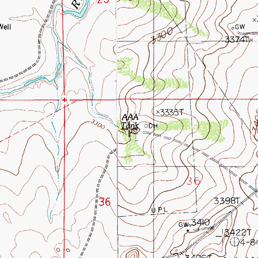 Topographic Map of AAA Tank, NM